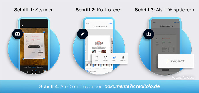 So benutzen Sie die Adobe Scan App